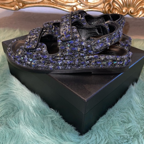 Chanel tweed dad sandals BNIB - Picture 4 of 9